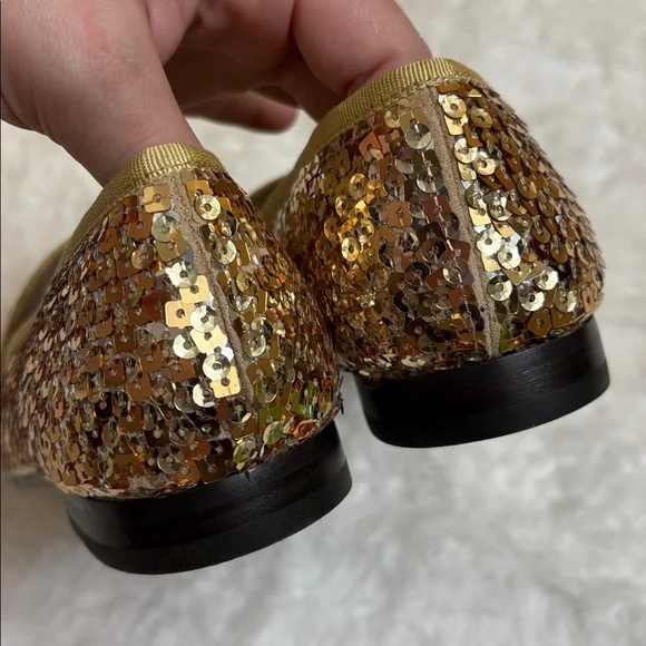 NEW In Box Sam Edelman Gold Loraine Octane Sequined Loafers In Size 8M - Picture 8 of 14